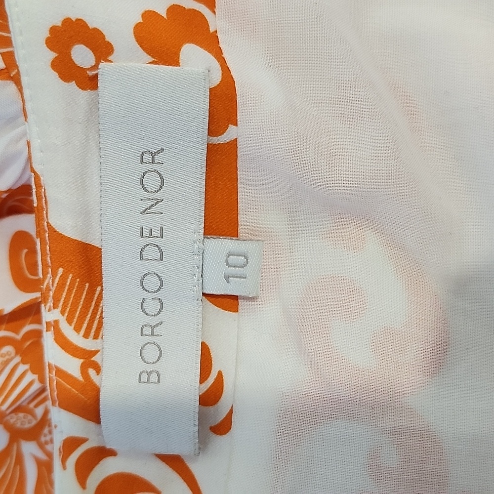Borgo De Nor Freddie Printed Tiered Cotton-poplin Mini Dress In Orange Size 10 - Picture 3 of 9